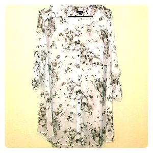White Skull Print Sheer Torrid Blouse - 2